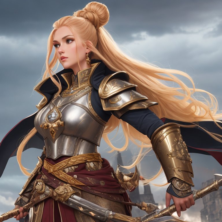 01631-606594015-Kusari Armor, Phenom, Average Height, Thin, Diamond-Shaped Face, Dark Skin, Strawberry Blonde Hair, Hazel Eyes, Straight Nose, P.jpg